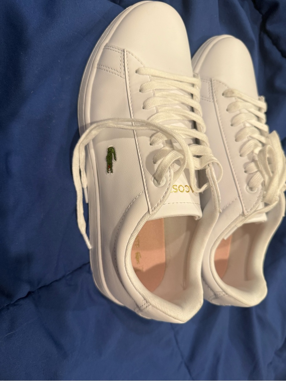 Lacoste Women's White Leather Sneakers 8.5 worn once.